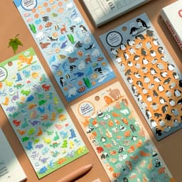 Korean Import Original NEKONI Animals Penguin Dinosaur Stickers Scrapbooking Diy Journal Stationery Sticker Decor School Supply