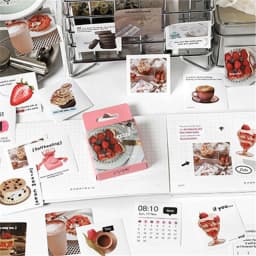 46pcs Strawberry Orchard Stamp Decorative Stickers for Scrapbooking DIY Journal Diary Stick Labels Album Stationery