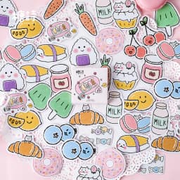 46pcs Strawberry Orchard Stamp Decorative Stickers for Scrapbooking DIY Journal Diary Stick Labels Album Stationery