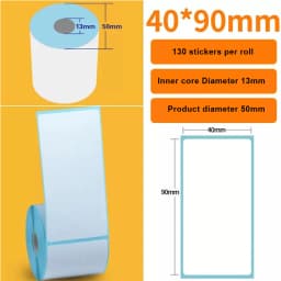 15/20/30/35/40/45/50/57/60/70mm White Paper Thermal Sticker Small Roll Portable Mini Printer Label Milk Tea Ice Cream Food Tag