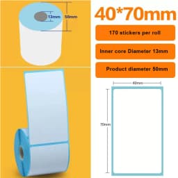 15/20/30/35/40/45/50/57/60/70mm White Paper Thermal Sticker Small Roll Portable Mini Printer Label Milk Tea Ice Cream Food Tag