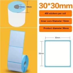 15/20/30/35/40/45/50/57/60/70mm White Paper Thermal Sticker Small Roll Portable Mini Printer Label Milk Tea Ice Cream Food Tag