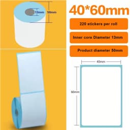 15/20/30/35/40/45/50/57/60/70mm White Paper Thermal Sticker Small Roll Portable Mini Printer Label Milk Tea Ice Cream Food Tag