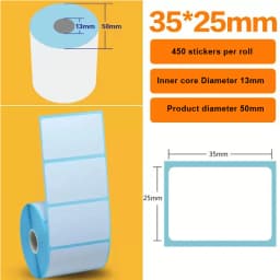 15/20/30/35/40/45/50/57/60/70mm White Paper Thermal Sticker Small Roll Portable Mini Printer Label Milk Tea Ice Cream Food Tag