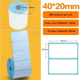 15/20/30/35/40/45/50/57/60/70mm White Paper Thermal Sticker Small Roll Portable Mini Printer Label Milk Tea Ice Cream Food Tag