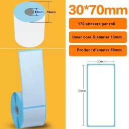 15/20/30/35/40/45/50/57/60/70mm White Paper Thermal Sticker Small Roll Portable Mini Printer Label Milk Tea Ice Cream Food Tag