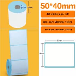 15/20/30/35/40/45/50/57/60/70mm White Paper Thermal Sticker Small Roll Portable Mini Printer Label Milk Tea Ice Cream Food Tag