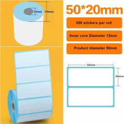 15/20/30/35/40/45/50/57/60/70mm White Paper Thermal Sticker Small Roll Portable Mini Printer Label Milk Tea Ice Cream Food Tag
