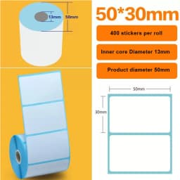 15/20/30/35/40/45/50/57/60/70mm White Paper Thermal Sticker Small Roll Portable Mini Printer Label Milk Tea Ice Cream Food Tag