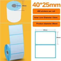 15/20/30/35/40/45/50/57/60/70mm White Paper Thermal Sticker Small Roll Portable Mini Printer Label Milk Tea Ice Cream Food Tag
