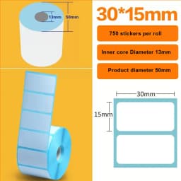 15/20/30/35/40/45/50/57/60/70mm White Paper Thermal Sticker Small Roll Portable Mini Printer Label Milk Tea Ice Cream Food Tag