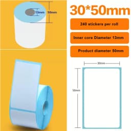 15/20/30/35/40/45/50/57/60/70mm White Paper Thermal Sticker Small Roll Portable Mini Printer Label Milk Tea Ice Cream Food Tag