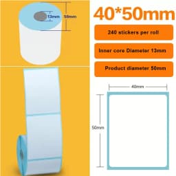 15/20/30/35/40/45/50/57/60/70mm White Paper Thermal Sticker Small Roll Portable Mini Printer Label Milk Tea Ice Cream Food Tag