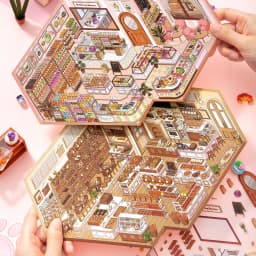 Kawaii 3D Cartoon Shop Style Cake Management Miniature Scene Stickers DIY Handmade Stacking Scrapbook Stickers Children Gifts 