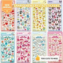 Sanrio 3D Crystal Stickers – Suitable for Decorating Phone Cases, Journals, and Scrapbooks; Great as Gifts for Children