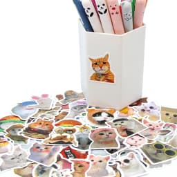 100/500/1000pcs Funny Cat Stickers Cartoon Cute Decals Toy Stationery Guitar Phone Bicycle Laptop Luggage Graffiti Kids Sticker
