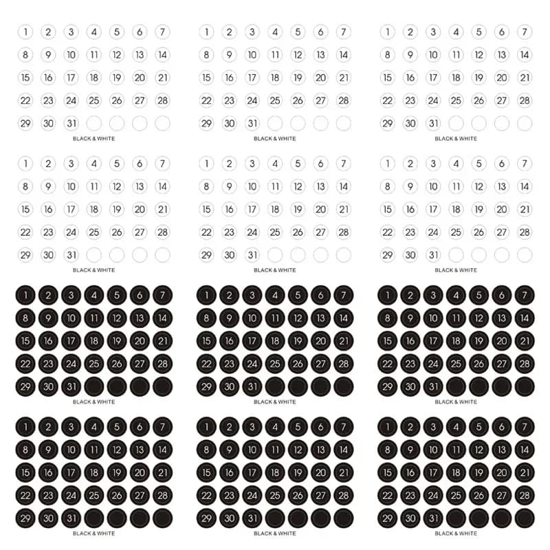 Transparent Date Stickers for Full Year 365 Days Planner Stickers Weekly Monthly Daily Book Label Index Stationery Stickers