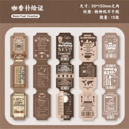15pcs/1lot Kawaii Scrapbook Sticker receipt Scrapbooking Supplies Planner Decorative Stationery Sticker