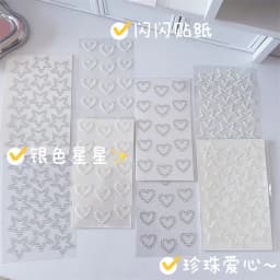 3D Star Heart Shaped Pearls Crystal Stickers Kids DIY Self Adhesive Jewel Crafts Sparkly Rhinestone Stationery Stickers Girls