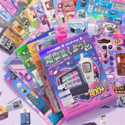 30sheets Kawaii Showa Diary Series Die Cutting Sticker Books DIY Diary Scrapbook Phone Case Aesthetics Stationery Stickers