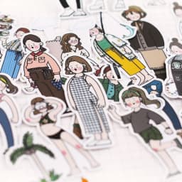 26Pcs/pack Cute Hand Drawn Girls Stickers Scrapbooking Decoration Paper Stationery DIY Sticker School Supply/waterproof Stickers