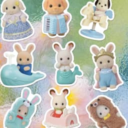 55/110/165PCS Calico Critters Family Cartoon Cute Handheld Notebook Skateboarding Luggage Decorative Stickers