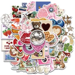 50PCS Aesthetic Pinterest Sticker Decoration Fashion Harajuku Laptop Luggage Creative Wall Bar Decor Streetwear Creative Sticker