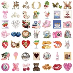 50PCS Aesthetic Pinterest Sticker Decoration Fashion Harajuku Laptop Luggage Creative Wall Bar Decor Streetwear Creative Sticker