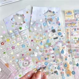 8pcs Set Korean Ins Cute Cartoon Cut Film Sticker for Phone Camera Luggage Journal Sticker Kawaii Decoration Sticker Gift