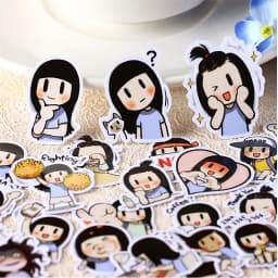 40pcs Creative Cute Self-made Smile Brush/pretty Girl Scrapbooking Stickers /decorative Sticker /DIY Craft Photo Albums