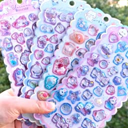 1 pc/4 pcs Cartoon Sweet Cats Unicorn Drop 3D Relief Stickers Scrapbooking Diy Diary Stationery Sticker Decor Cute Stickers
