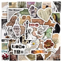 10/30/50PCS Broken Painting PVC Sticker Aesthetic Decoration Scrapbooking Korean Stationery School Supplies
