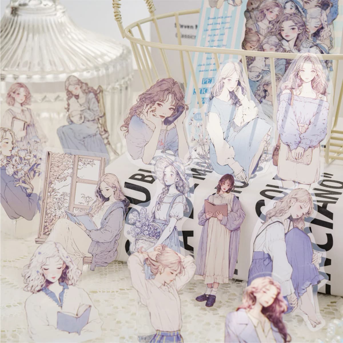 30pcs/1lot Kawaii Stationery Stickers White Lover Diary Decorative Mobile Stickers Scrapbooking DIY Craft Stickers