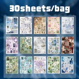 30/60pcs Mirror Tide Cut Film Sticker Book For Phone Camera Luggage Journal Sticker Kawaii Student Handbook Decorative Sticker