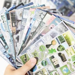 30/60pcs Mirror Tide Cut Film Sticker Book For Phone Camera Luggage Journal Sticker Kawaii Student Handbook Decorative Sticker