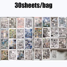 30/60pcs Mirror Tide Cut Film Sticker Book For Phone Camera Luggage Journal Sticker Kawaii Student Handbook Decorative Sticker