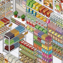 JIAMEI Kawaii 3D Miniature Scene Store Management 2.0 Cartoon Cabin Landscape Stickers DIY Handmade Stacking Scrapbook Sticker