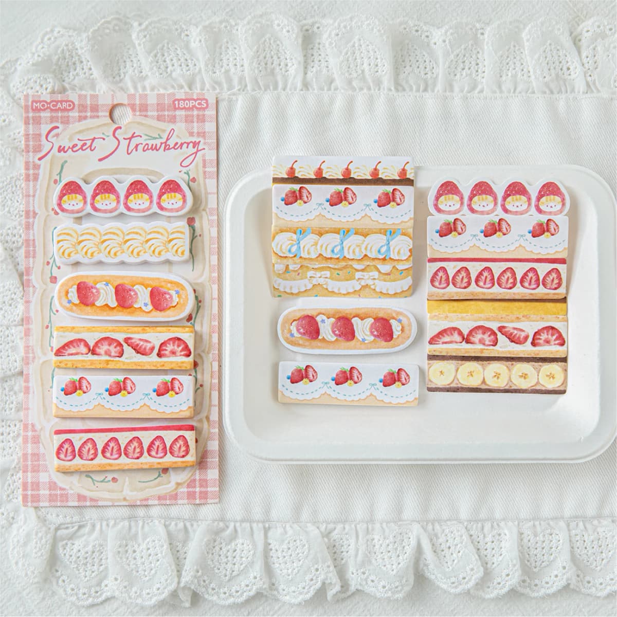 180pcs Dingding Cake Shop Series Kawaii Cake Appearance Message Sticker Index Creative Student Stationery Scrapbook Sticker