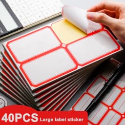 40pcs Self Adhesive Large Label with Blank Self-adhesive Sticky Note Stickers Name Handwritten Large Rectangular Moving Label