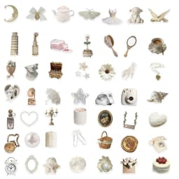 10/30/50PCS INS White PVC Sticker Aesthetic Decoration Scrapbooking Sketchbook Korean Stationery School Supplies