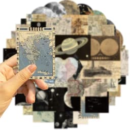 10/30/50PCS Vintage Planet Map PVC Sticker Aesthetic Korean Stationery DIY Decoration Scrapbooking School Supplies