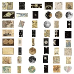 10/30/50PCS Vintage Planet Map PVC Sticker Aesthetic Korean Stationery DIY Decoration Scrapbooking School Supplies
