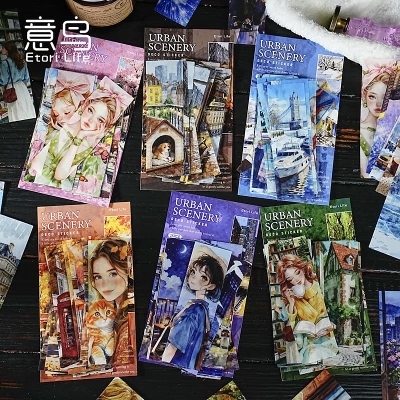 20pcs/lot Kawaii Stationery Stickers City of Splendor Diary Planner Decorative Mobile Stickers Scrapbooking DIY Craft Stickers