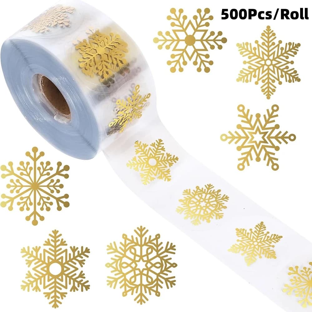 100-500pcs 1 inch Round Transparent Merry Christmas Stickers Self adhesive Holiday Stickers For Christmas Decor Wedding Cards