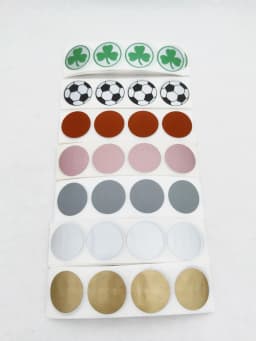 100PCS 25mm "1" Inch Round Circle Scratch Off Stickers For DIY Lucky Promotional Game Gift Cards