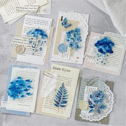 30pcs/1lot Kawaii Scrapbook Sticker Blues Dream Painting Scrapbooking Supplies Planner Decorative Stationery Sticker