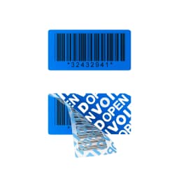 Blue 100pcs Warranty protection sticker (40X20mm) Secure seal tamper-proof serial number QR code sticker Void open seal label