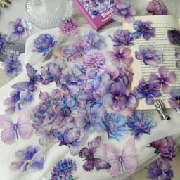 60 pcs/Box Gorgeous Flower PET Stickers Hand account DIY Scrapbooking Collage Decor Junk Journal Supplies Sticker Stationery