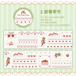 Journal GO 6x200cm Dessert Strawberry Tape Scrapbooking Materials Masking Tape Journaling Stickers Diy Arts Crafts Album Sticker