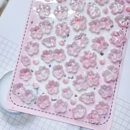 NEKONI 3D Relief Sakura Petal Stickers Cherry Blossom Journaling DIY Diary Stationery Sticker Decor School Supplies Gift